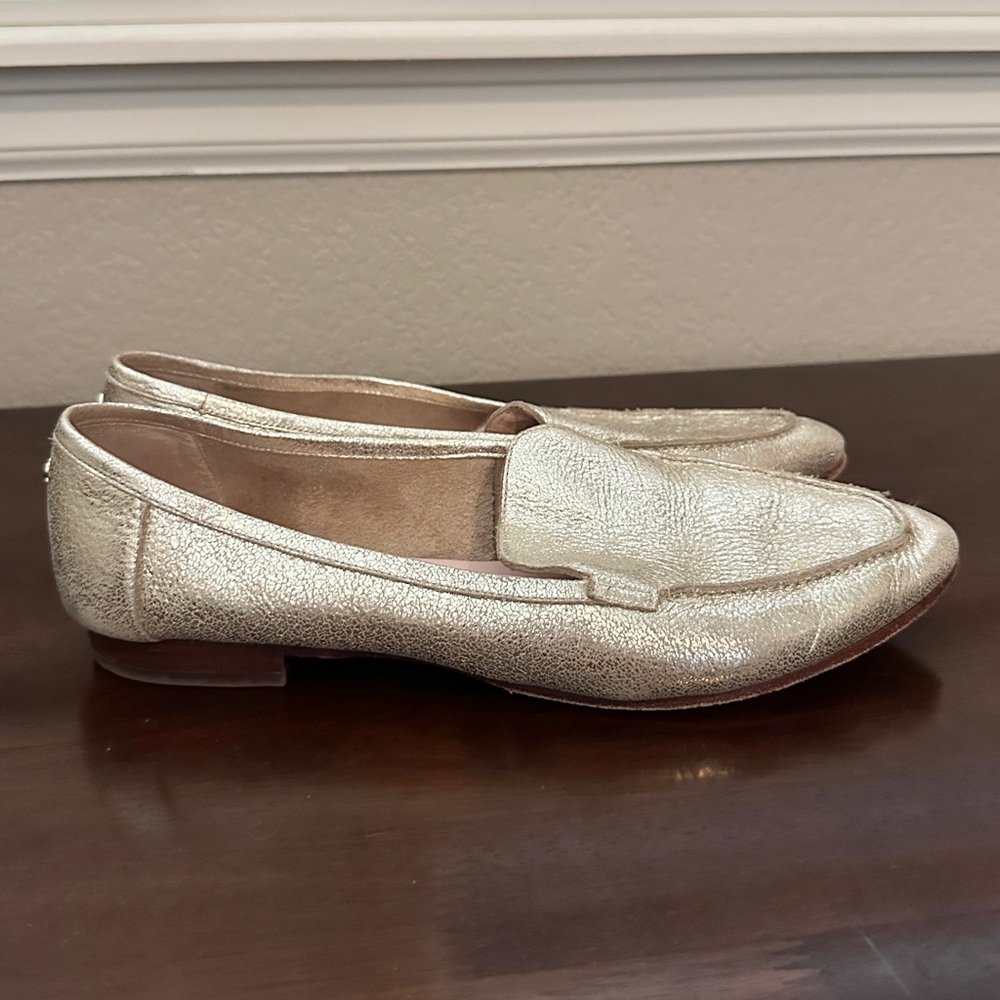 Kate Spade "Carima" Gold Metallic Loafers